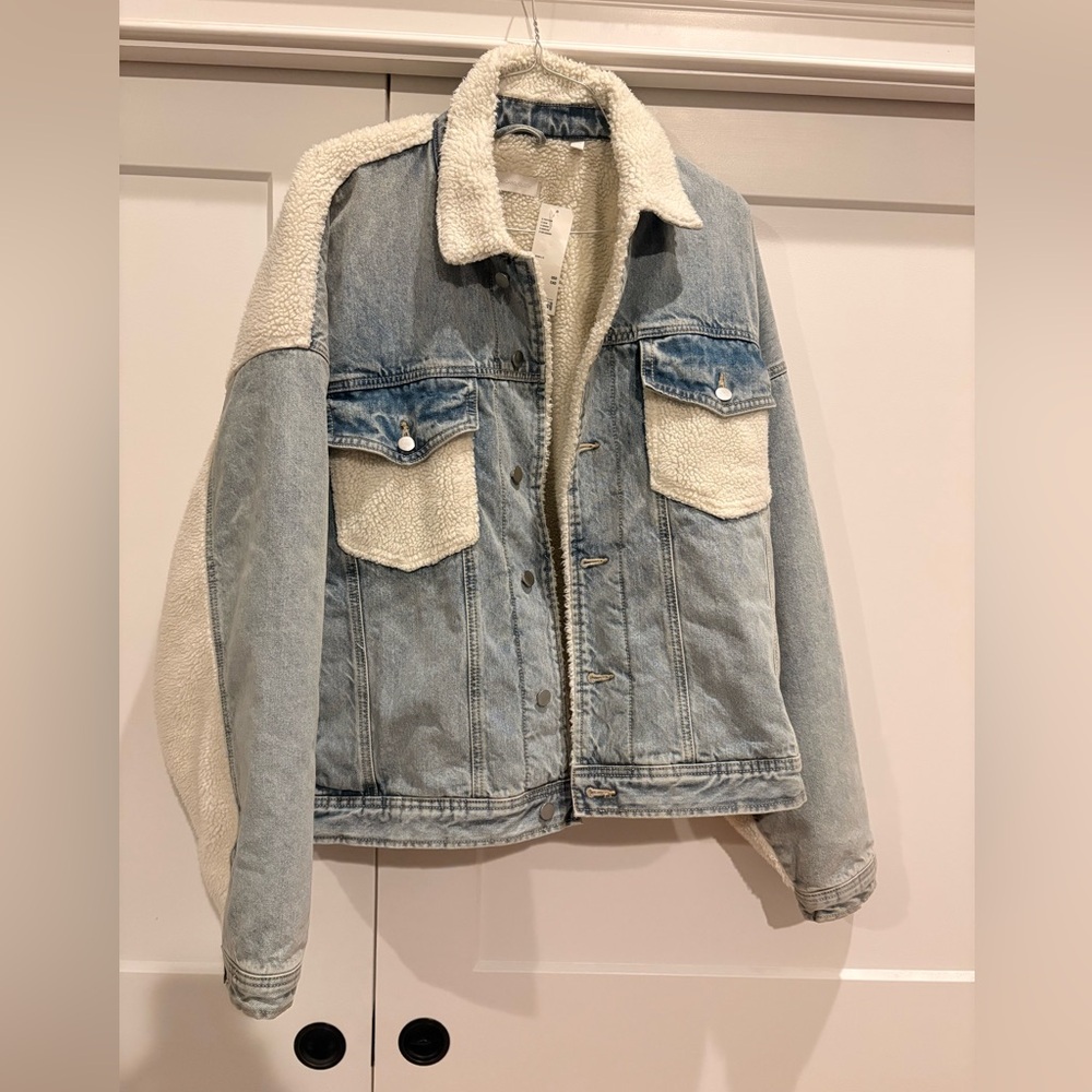 Standard Cloth NWT Denim and Sherpa Jacket